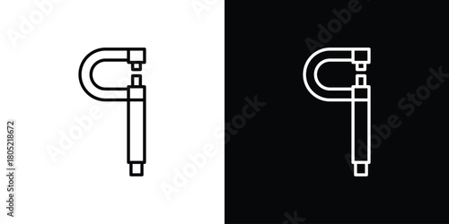 Micrometer icon. Outline symbol for Website UI