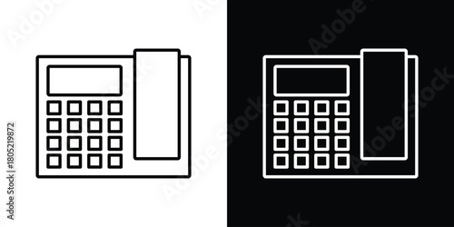 Office phone icon. Outline symbol for Website UI