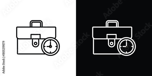 Office time icon. Outline symbol for Website UI