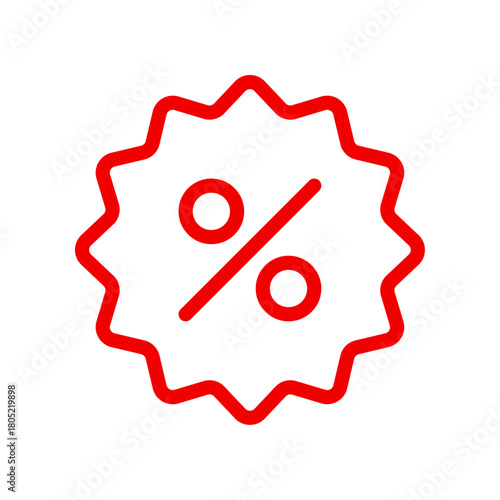 Red percentage discount icon