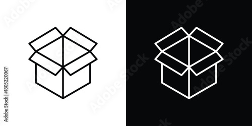 Open box icon. Outline symbol for Website UI