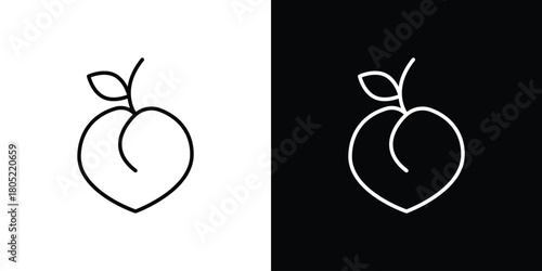 Peach icon. Outline symbol for Website UI