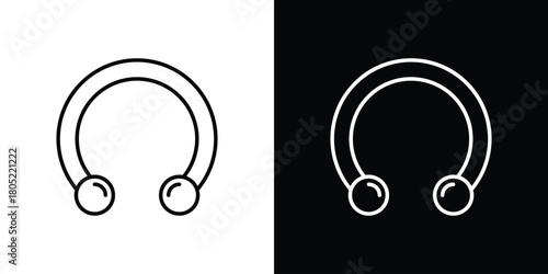 Piercing icon. Outline symbol for Website UI