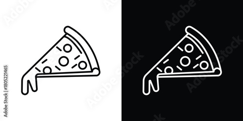 Pizza slice icon. Outline symbol for Website UI