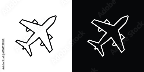 Plane icon. Outline symbol for Website UI