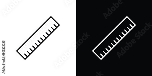 Ruler combined icon. Outline symbol for Website UI