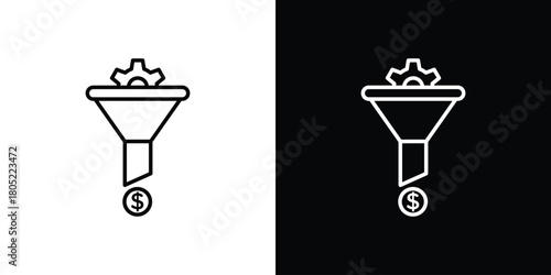 Sales funnel icon. Outline symbol for Website UI