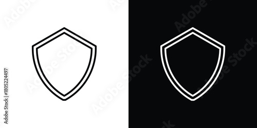 Shield icon. Outline symbol for Website UI