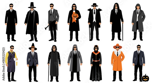 vector man in Halloween costume