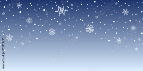 Canvas-taulu Dreamy winter scene with falling snow at night sky