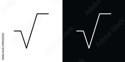 Square root icon. Outline symbol for Website UI