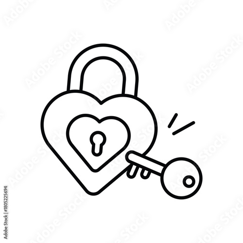 Valokuva Heart Lock vector icon
