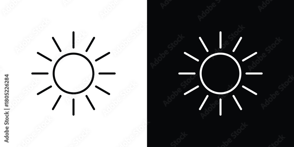 Fototapeta premium Sun icon. Outline symbol for Website UI