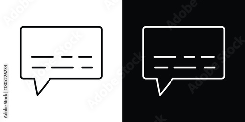 Subtitles icon. Outline symbol for Website UI