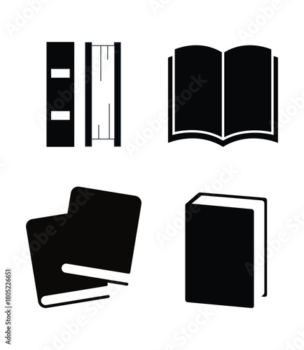 Vector educational black book icon set