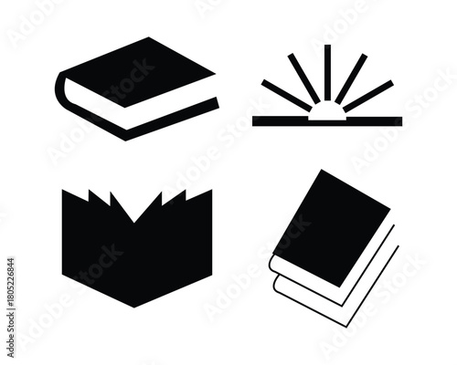 Vector educational black book icon set