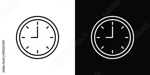 Time clock icon. Outline symbol for Website UI