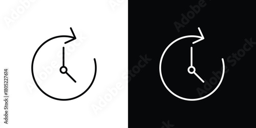 Time forward icon. Outline symbol for Website UI