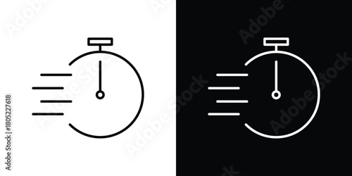 Time fast icon. Outline symbol for Website UI