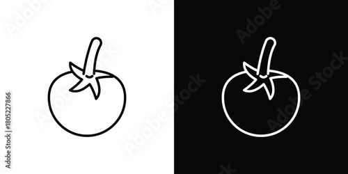 Tomato icon. Outline symbol for Website UI