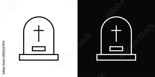 Tombstone icon. Outline symbol for Website UI