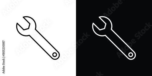Wrench icon. Outline symbol for Website UI