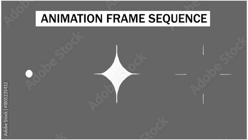 Hand-Drawn Twinkle and Sparkle Effect Animation Frame Sequence. 2D Flash FX Starburst and Shimmer Glow Element. Cartoon Magic Light Effect Motion Graphic Overlay.