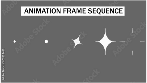 Hand-Drawn Twinkle and Sparkle Effect Animation Frame Sequence. 2D Flash FX Starburst and Shimmer Glow Element. Cartoon Magic Light Effect Motion Graphic Overlay.