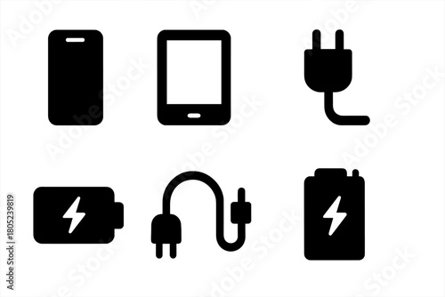 Electronic Device Icons. Electronic Devices. Filled icon set of Electronic Devices: smartphone, tablet, laptop