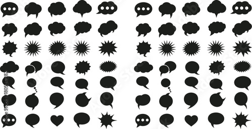 Speech Bubble Icons Diverse Vector Collection for Communication and Design Projects