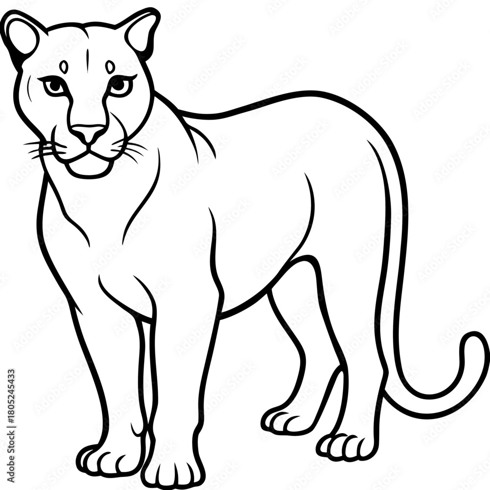 Obraz premium Cougar Silhouette Vector