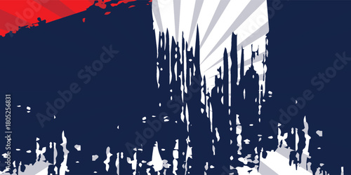 Red and white and blue sports background.