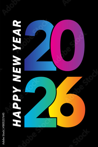 Slika na platnu Happy new year 2026 text design for brochure design template card banner vector