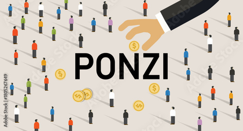 Ponzi Scheme Concept: Financial Fraud and Investment Scam