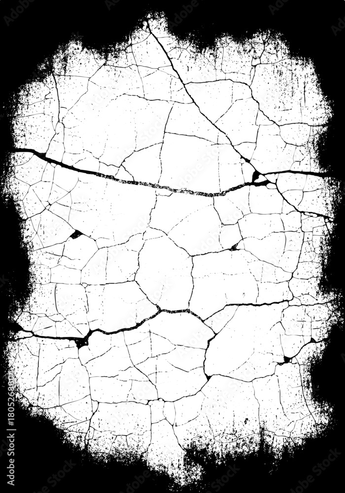 Obraz premium Grungy Cracked Wall Texture Background - Vintage Monochrome Concrete Surface