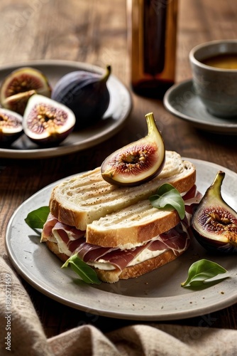 Autumn Food Styling: Prosciutto and Fig Panini with Ricotta, Soft Light, and Textured Bread