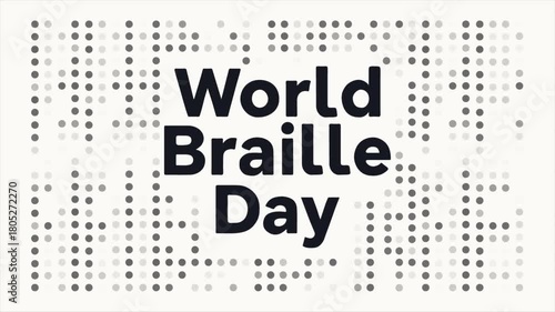 Braille World Day typography, art video illustration.