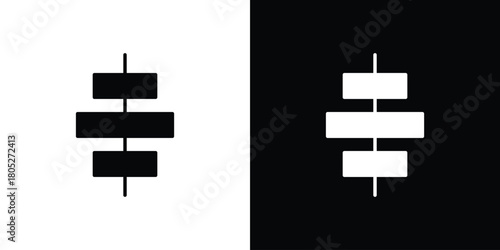 Align center icons in black and white shilhouette style for App Ui