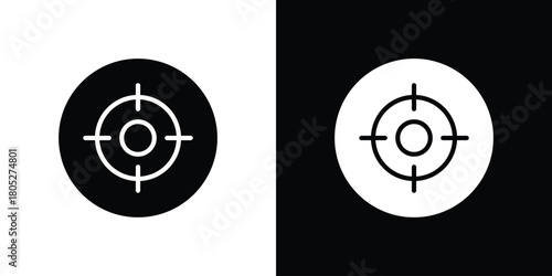 Bullseye pointer icons in black and white shilhouette style for App Ui