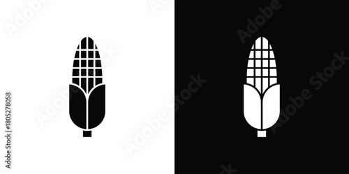 Corn icons in black and white shilhouette style for App Ui