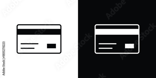 Credit card icons in black and white shilhouette style for App Ui
