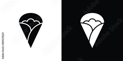 Crepe icons in black and white shilhouette style for App Ui