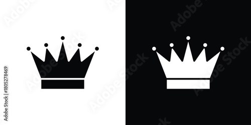 Crown icons in black and white shilhouette style for App Ui