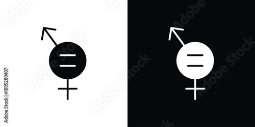 Equality icons in black and white shilhouette style for App Ui
