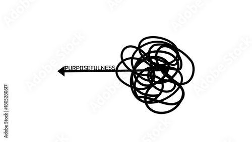 Purposefulness symbol, black isolated silhouette