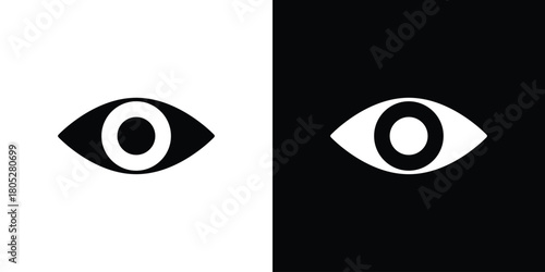 Eye icons in black and white shilhouette style for App Ui