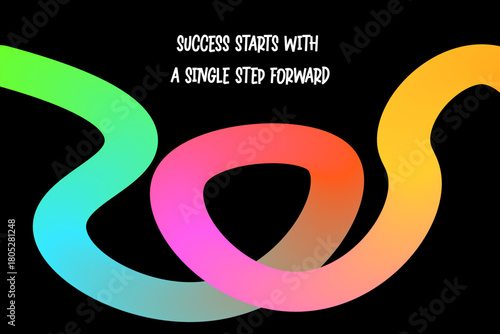 Abstract Gradient Ribbon Waves — Colorful 3D Curve Line Pattern Background. Gradient Ribbon Waves. Vector Squiggle Graphic Shapes. Abstract Color Lines Pattern.