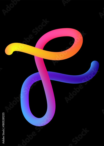 Abstract Gradient Ribbon Waves — Colorful 3D Curve Line Pattern Background. Gradient Ribbon Waves. Vector Squiggle Graphic Shapes. Abstract Color Lines Pattern.