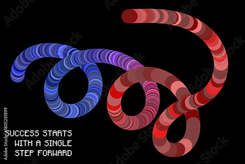 Abstract Gradient Ribbon Waves — Colorful 3D Curve Line Pattern Background. Gradient Ribbon Waves. Vector Squiggle Graphic Shapes. Abstract Color Lines Pattern.