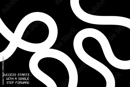 Abstract Gradient Ribbon Waves — Colorful 3D Curve Line Pattern Background. Gradient Ribbon Waves. Vector Squiggle Graphic Shapes. Abstract Color Lines Pattern.